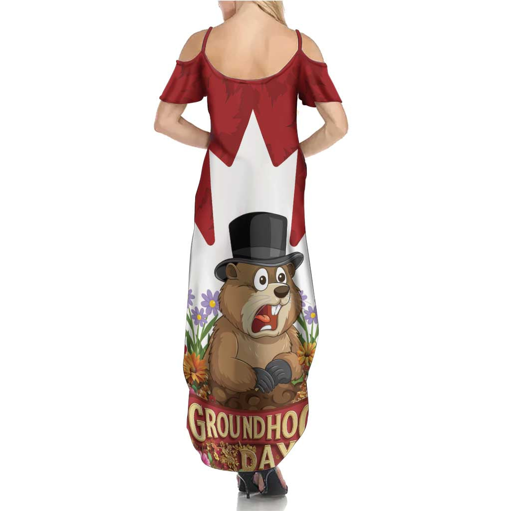 Funny Groundhog Day Family Matching Summer Maxi Dress and Hawaiian Shirt Canadian Maple Leaf - Wonder Print Shop