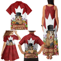 Funny Groundhog Day Family Matching Tank Maxi Dress and Hawaiian Shirt Canadian Maple Leaf - Wonder Print Shop