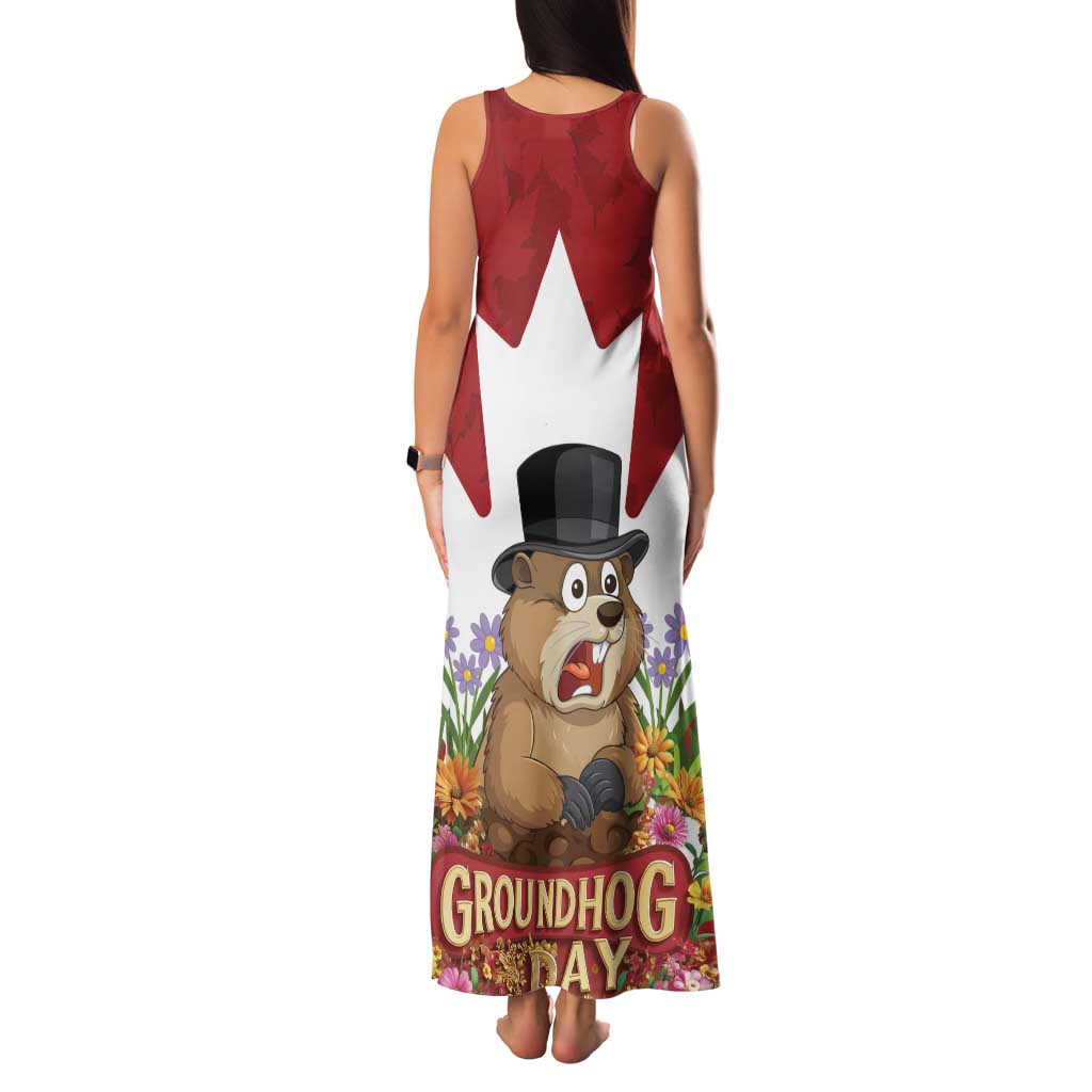 Funny Groundhog Day Family Matching Tank Maxi Dress and Hawaiian Shirt Canadian Maple Leaf - Wonder Print Shop