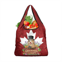 Funny Groundhog Day Grocery Bag Canadian Maple Leaf - Wonder Print Shop
