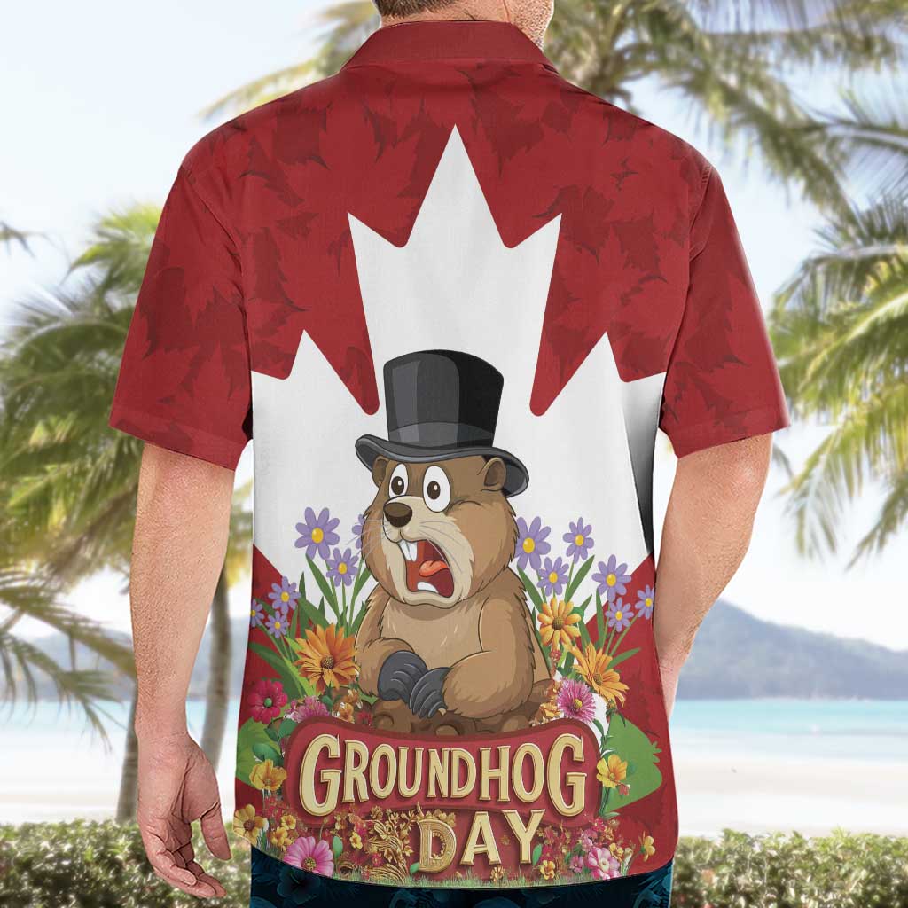 Funny Groundhog Day Hawaiian Shirt Canadian Maple Leaf - Wonder Print Shop