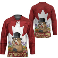 Funny Groundhog Day Hockey Jersey Canadian Maple Leaf - Wonder Print Shop