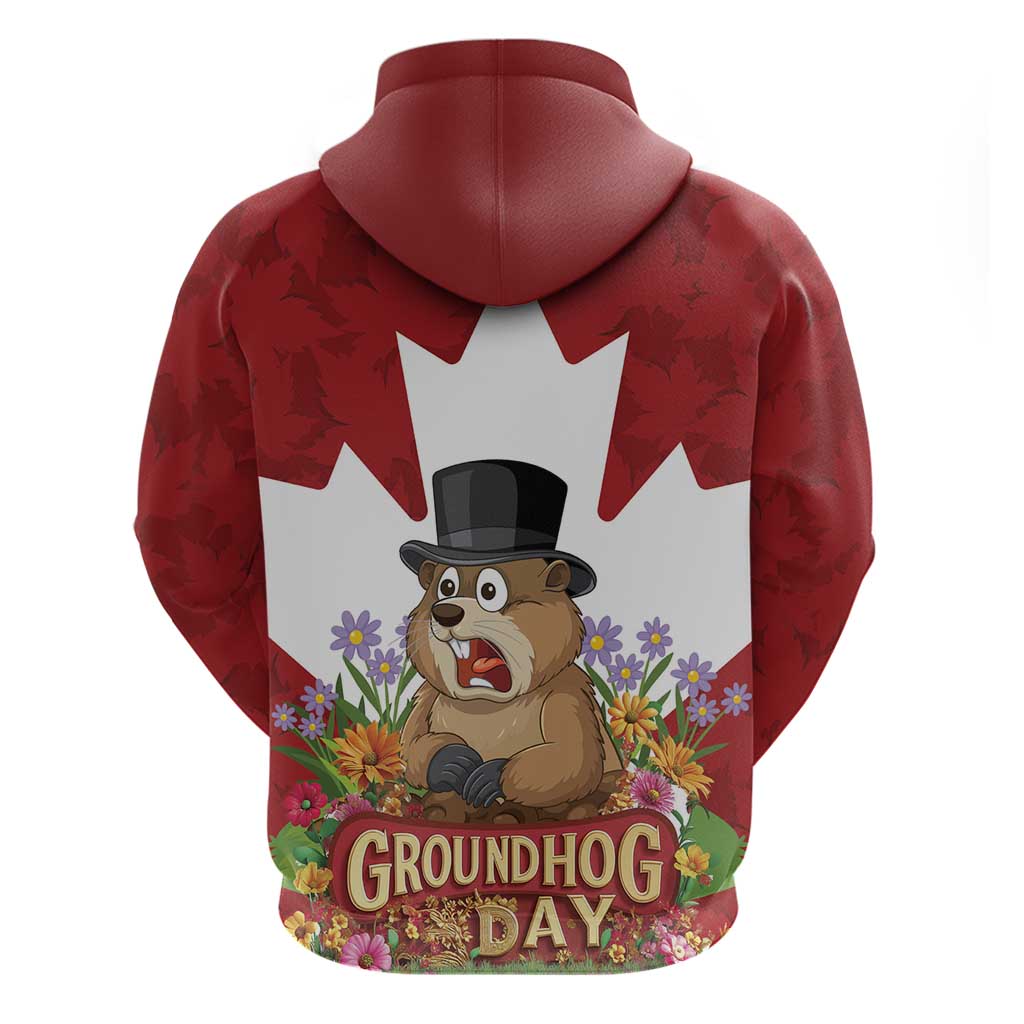 Funny Groundhog Day Hoodie Canadian Maple Leaf - Wonder Print Shop