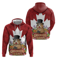 Funny Groundhog Day Hoodie Canadian Maple Leaf - Wonder Print Shop
