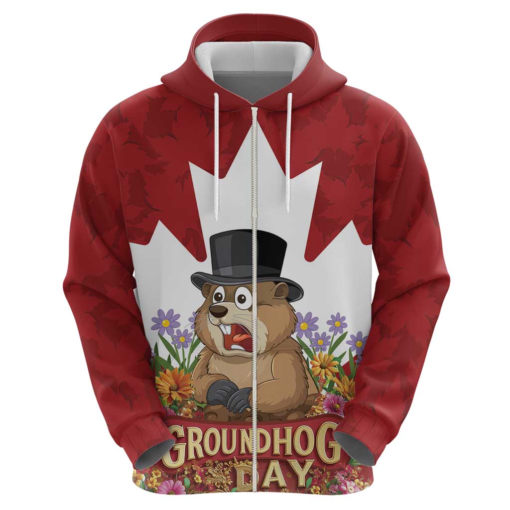 Funny Groundhog Day Hoodie Canadian Maple Leaf - Wonder Print Shop