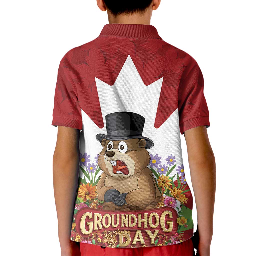 Funny Groundhog Day Kid Polo Shirt Canadian Maple Leaf - Wonder Print Shop