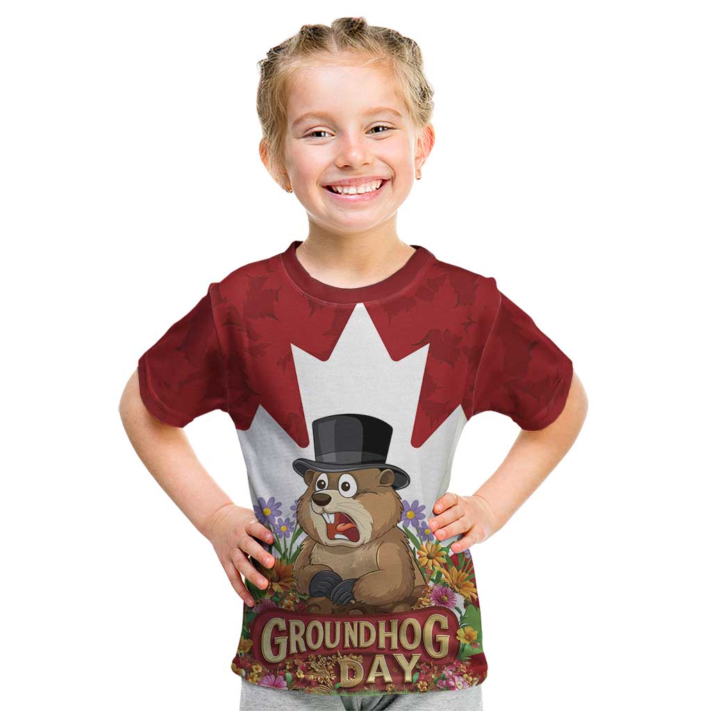 Funny Groundhog Day Kid T Shirt Canadian Maple Leaf - Wonder Print Shop