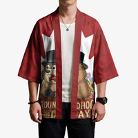 Funny Groundhog Day Kimono Canadian Maple Leaf - Wonder Print Shop