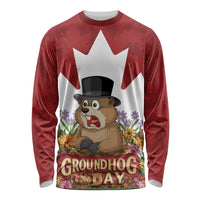 Funny Groundhog Day Long Sleeve Shirt Canadian Maple Leaf - Wonder Print Shop