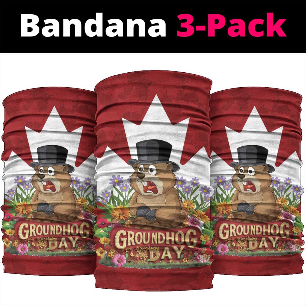 Funny Groundhog Day Neck Gaiter Canadian Maple Leaf - Wonder Print Shop
