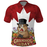 Funny Groundhog Day Polo Shirt Canadian Maple Leaf - Wonder Print Shop