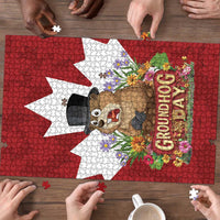 Funny Groundhog Day Puzzle Canadian Maple Leaf - Wonder Print Shop