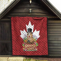 Funny Groundhog Day Quilt Canadian Maple Leaf - Wonder Print Shop