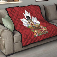 Funny Groundhog Day Quilt Canadian Maple Leaf - Wonder Print Shop