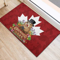 Funny Groundhog Day Rubber Doormat Canadian Maple Leaf - Wonder Print Shop