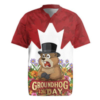 Funny Groundhog Day Rugby Jersey Canadian Maple Leaf - Wonder Print Shop
