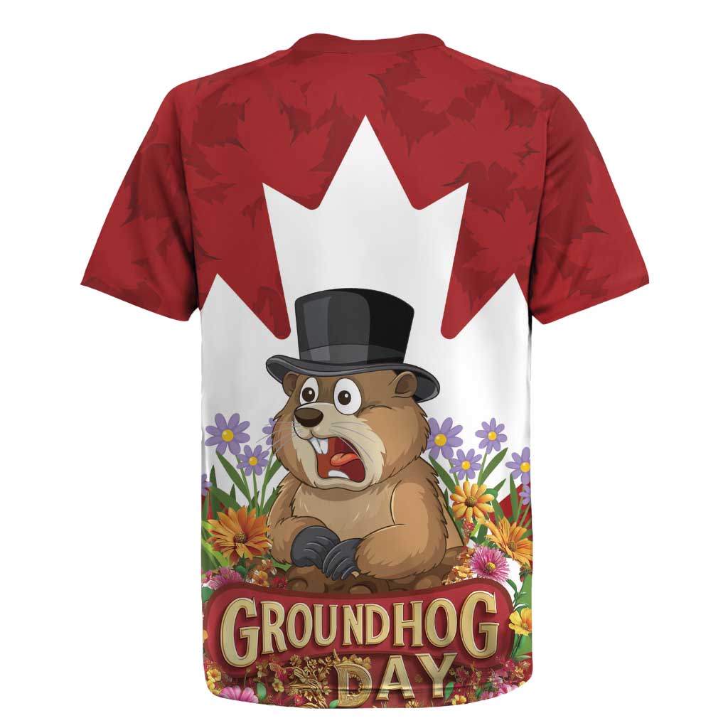 Funny Groundhog Day Rugby Jersey Canadian Maple Leaf - Wonder Print Shop
