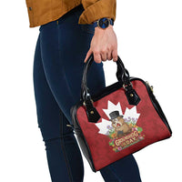 Funny Groundhog Day Shoulder Handbag Canadian Maple Leaf - Wonder Print Shop