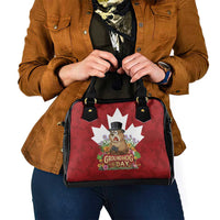 Funny Groundhog Day Shoulder Handbag Canadian Maple Leaf - Wonder Print Shop
