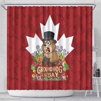 Funny Groundhog Day Shower Curtain Canadian Maple Leaf - Wonder Print Shop