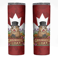 Funny Groundhog Day Skinny Tumbler Canadian Maple Leaf - Wonder Print Shop