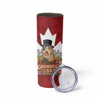 Funny Groundhog Day Skinny Tumbler Canadian Maple Leaf - Wonder Print Shop