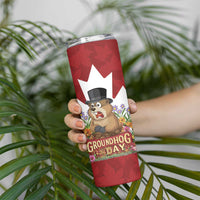 Funny Groundhog Day Skinny Tumbler Canadian Maple Leaf - Wonder Print Shop