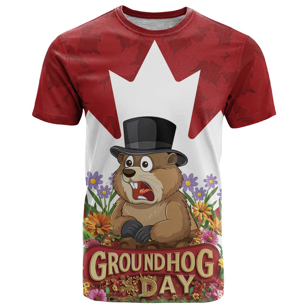 Funny Groundhog Day T Shirt Canadian Maple Leaf - Wonder Print Shop