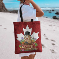 Funny Groundhog Day Tote Bag Canadian Maple Leaf - Wonder Print Shop