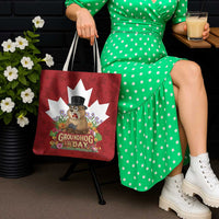 Funny Groundhog Day Tote Bag Canadian Maple Leaf - Wonder Print Shop