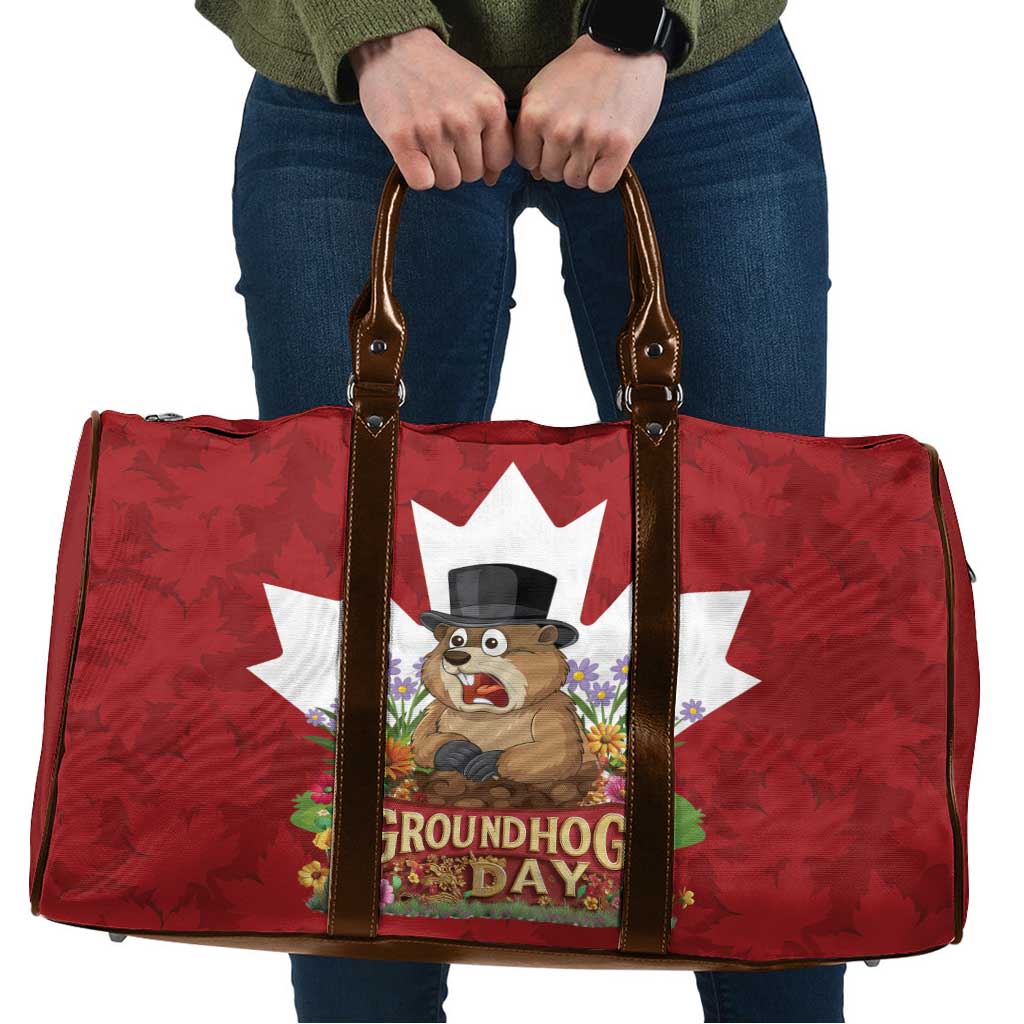 Funny Groundhog Day Travel Bag Canadian Maple Leaf - Wonder Print Shop