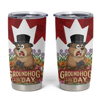 Funny Groundhog Day Tumbler Cup Canadian Maple Leaf - Wonder Print Shop