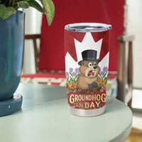 Funny Groundhog Day Tumbler Cup Canadian Maple Leaf - Wonder Print Shop