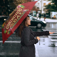 Funny Groundhog Day Umbrella Canadian Maple Leaf - Wonder Print Shop