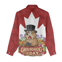 Funny Groundhog Day Women Casual Shirt Canadian Maple Leaf - Wonder Print Shop