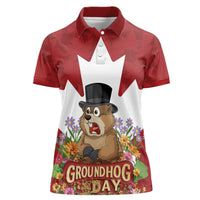 Funny Groundhog Day Women Polo Shirt Canadian Maple Leaf - Wonder Print Shop