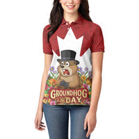 Funny Groundhog Day Women Polo Shirt Canadian Maple Leaf - Wonder Print Shop