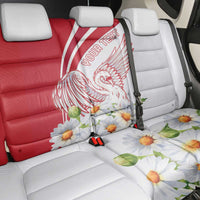 Personalized Denmark Back Car Seat Cover Mute Swan With Marguerite Daisy