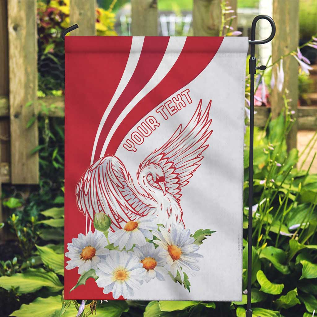 Personalized Denmark Garden Flag Mute Swan With Marguerite Daisy