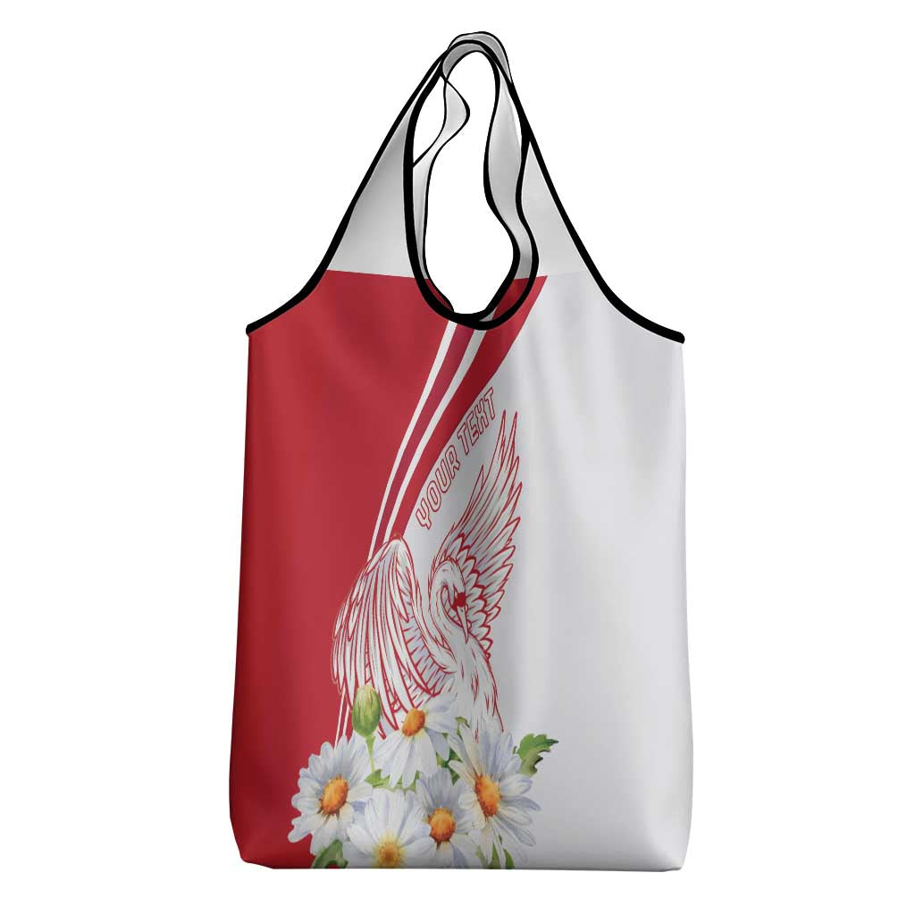 Personalized Denmark Grocery Bag Mute Swan With Marguerite Daisy