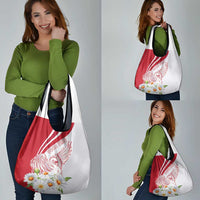 Personalized Denmark Grocery Bag Mute Swan With Marguerite Daisy