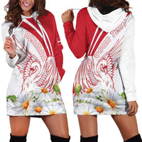 Personalized Denmark Hoodie Dress Mute Swan With Marguerite Daisy