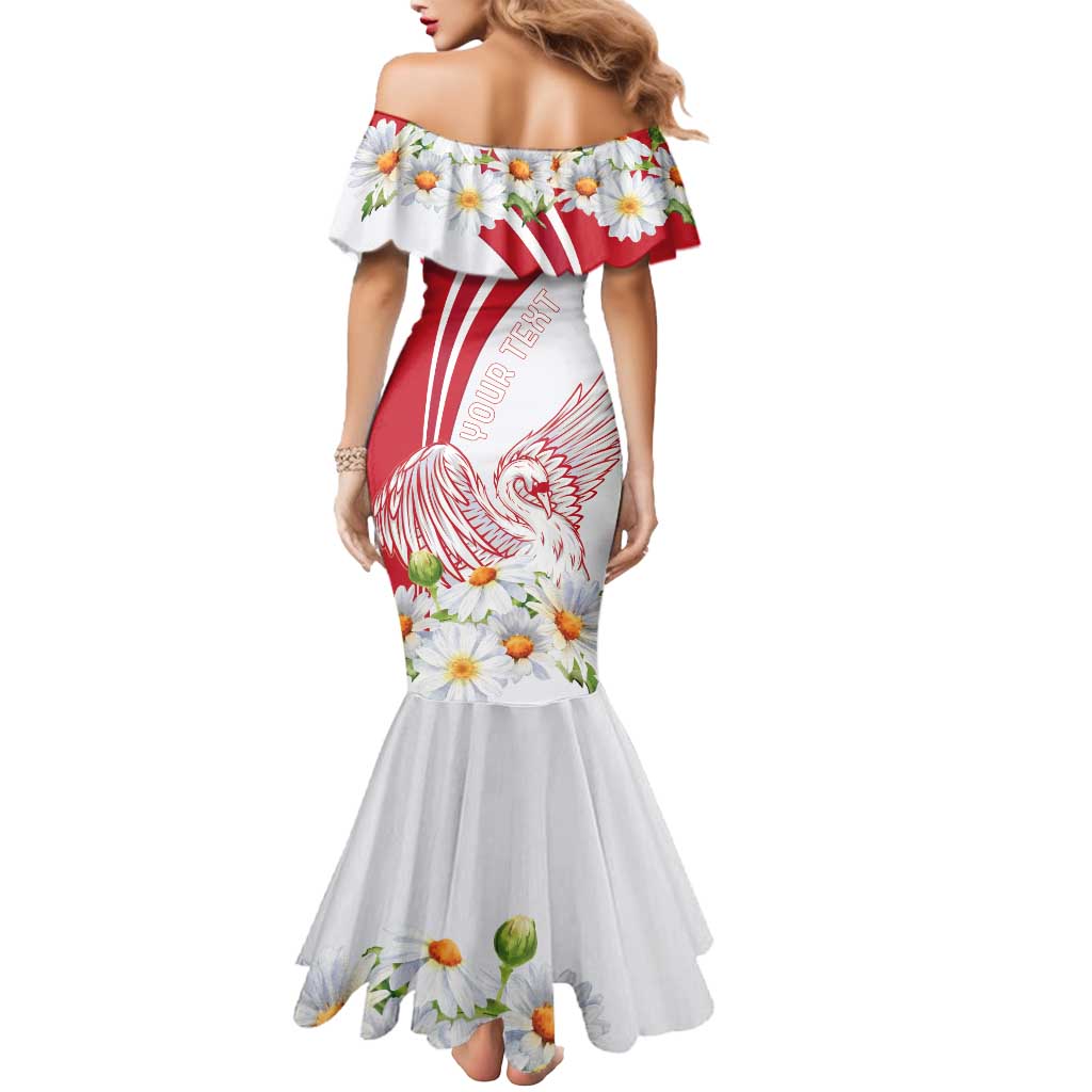 Personalized Denmark Mermaid Dress Mute Swan With Marguerite Daisy