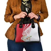 Personalized Denmark Shoulder Handbag Mute Swan With Marguerite Daisy