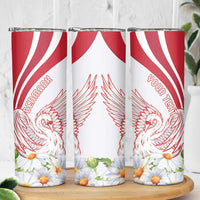 Personalized Denmark Skinny Tumbler Mute Swan With Marguerite Daisy