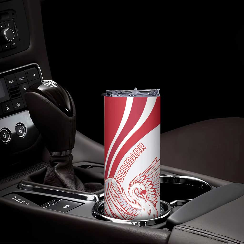 Personalized Denmark Skinny Tumbler Mute Swan With Marguerite Daisy