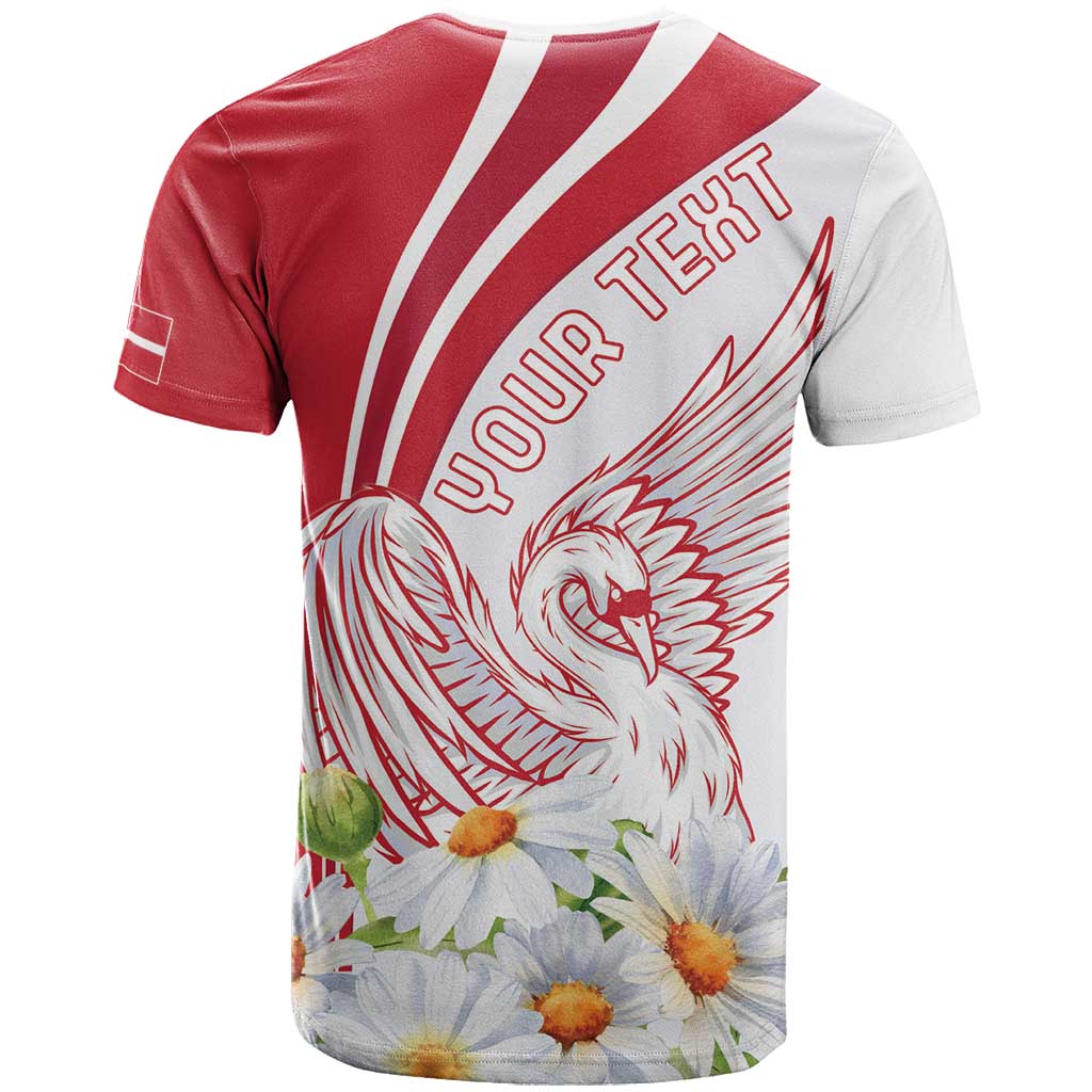 Personalized Denmark T Shirt Mute Swan With Marguerite Daisy