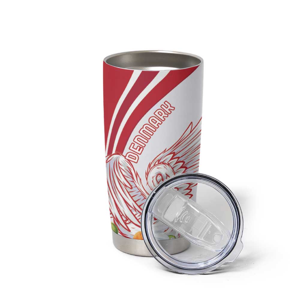 Personalized Denmark Tumbler Cup Mute Swan With Marguerite Daisy