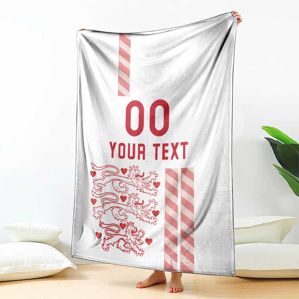 Custom Denmark Football Blanket Danish Dynamite White Version