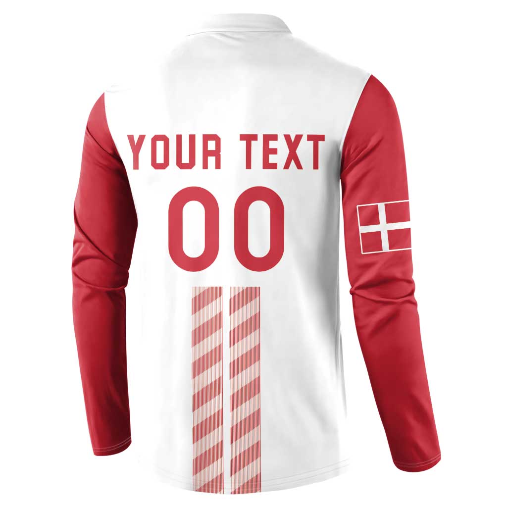 Custom Denmark Football Button Sweatshirt Danish Dynamite White Version